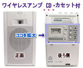 岡山 ワイヤレスアンプ　CD付 カセット付き　　レンタル　料金　レントオール　岡山　