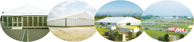 大型テント　レンタル　アルホールテント　設置画像　岡山