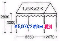 岡山 テント レンタル  1,5KX2K　テントレンタル 組立て方　岡山 イベント　テントのレンタル料金　